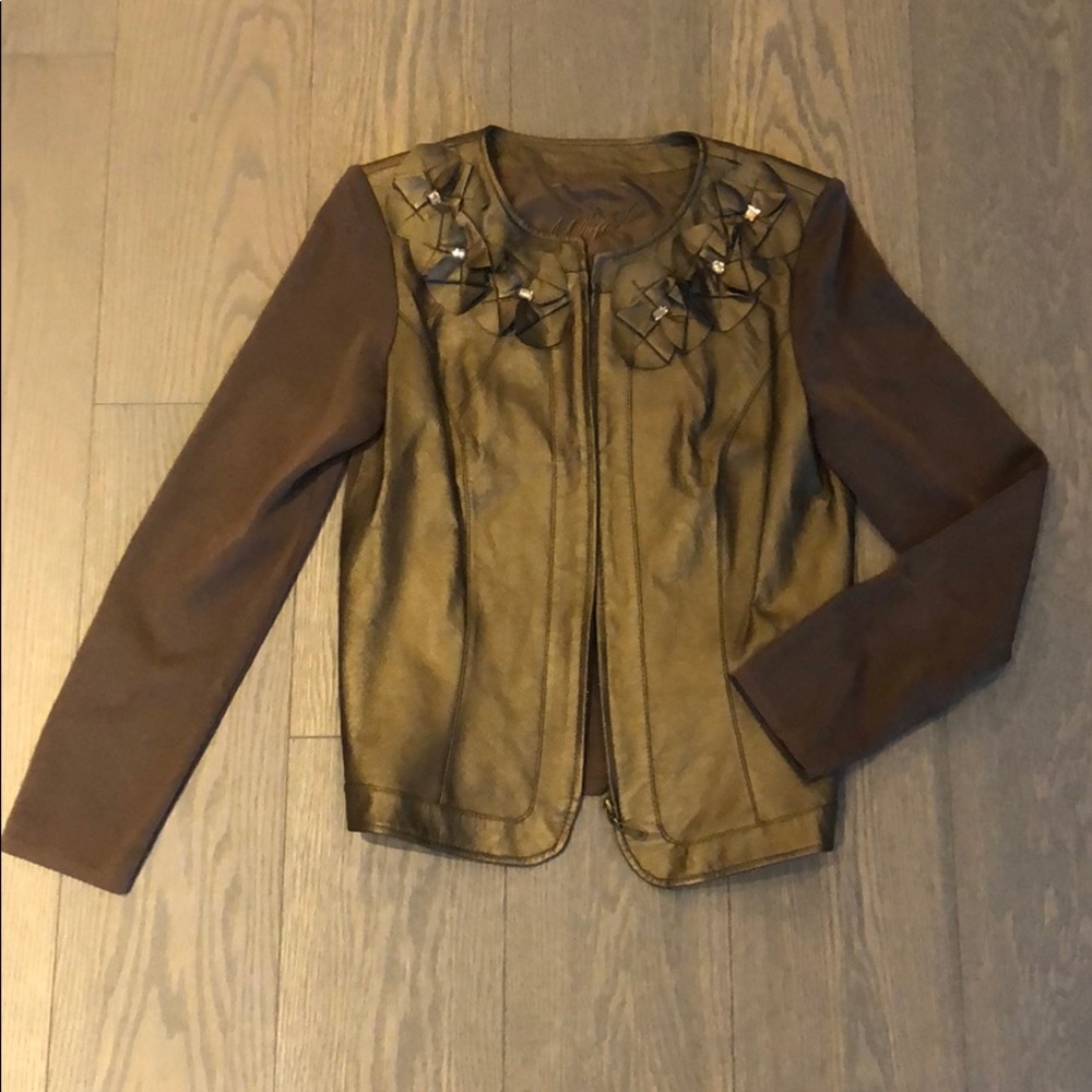 Leather and cloth jacket
